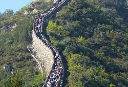 Wielki Mur Chiński w JuYongGuan, bywa tłoczno...